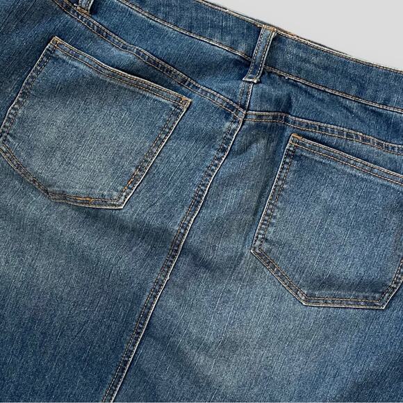 FADED GLORY WOMENS VINTAGE MINI SKIRT Y2K BOHO WESTERN BLUE 16W - Picture 3 of 6